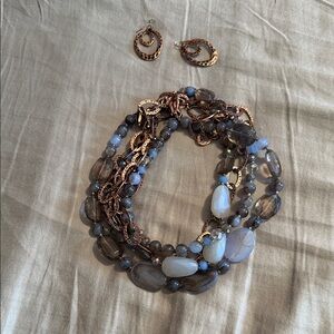 Elegant Multi-Layered Necklace and Earring Set